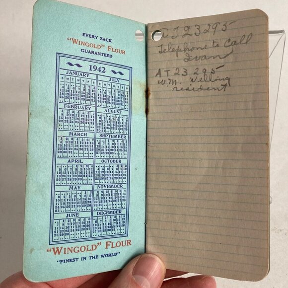 Vintage 1942 Bay State Milling Co Wingold Flour Notebook WWII Era Winona, MN - Picture 4 of 8